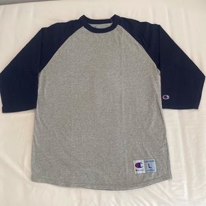 Champion shirt size L color gray and blue
